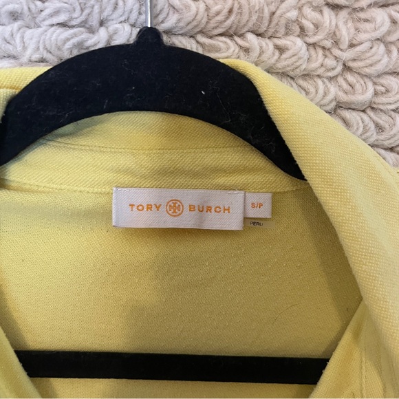 TORY BURCH light yellow short sleeve polo top S - Picture 5 of 11